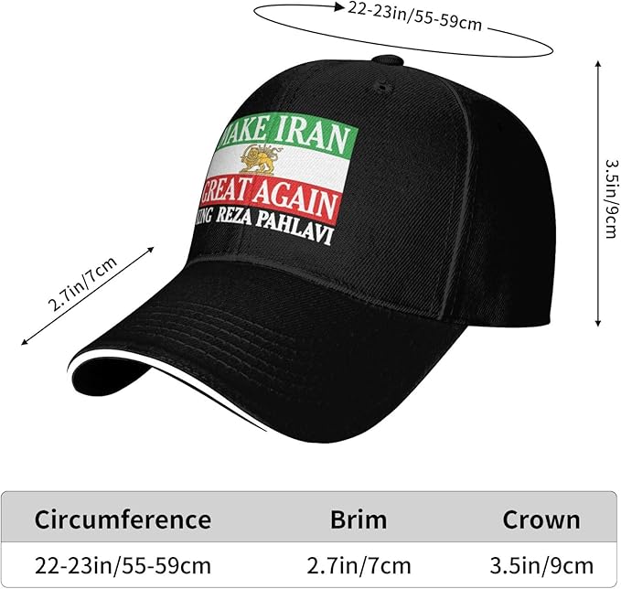 MIGA Make Iran Great Again Cap with King Reza Pahlavi Lion and Sun Iran Flag – Unisex Persian Heritage Hat