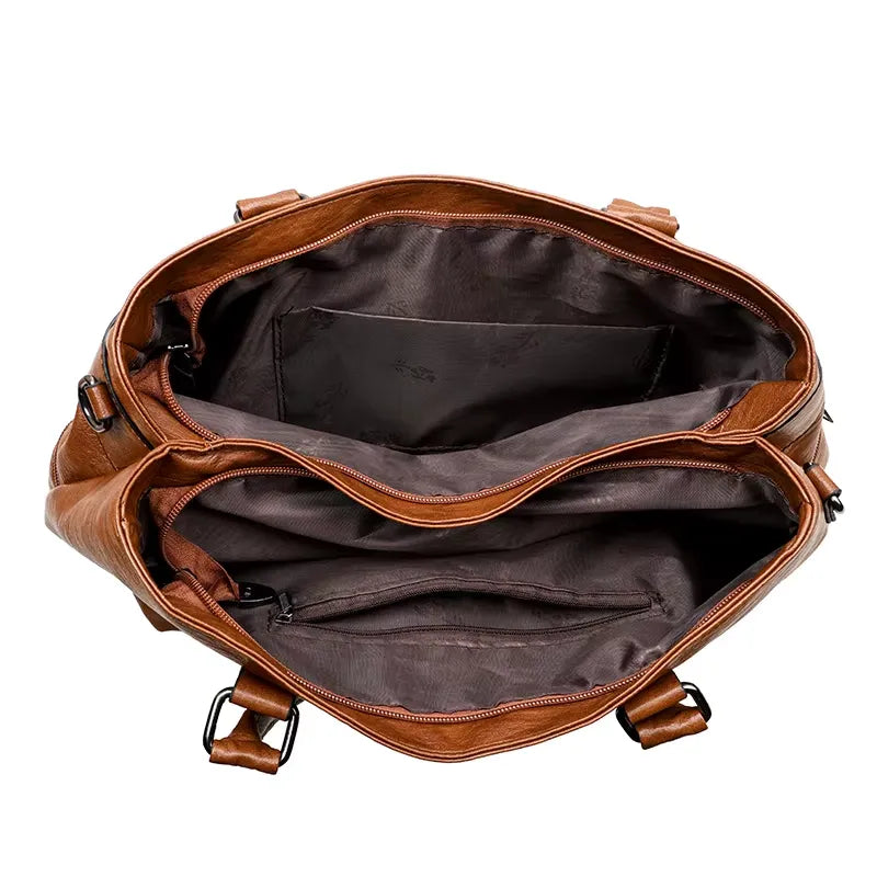 Dames handtas van veganistisch leer – Grote casual tote bag, schouder- en crossbodytas voor dagelijks gebruik van LevarJewelz