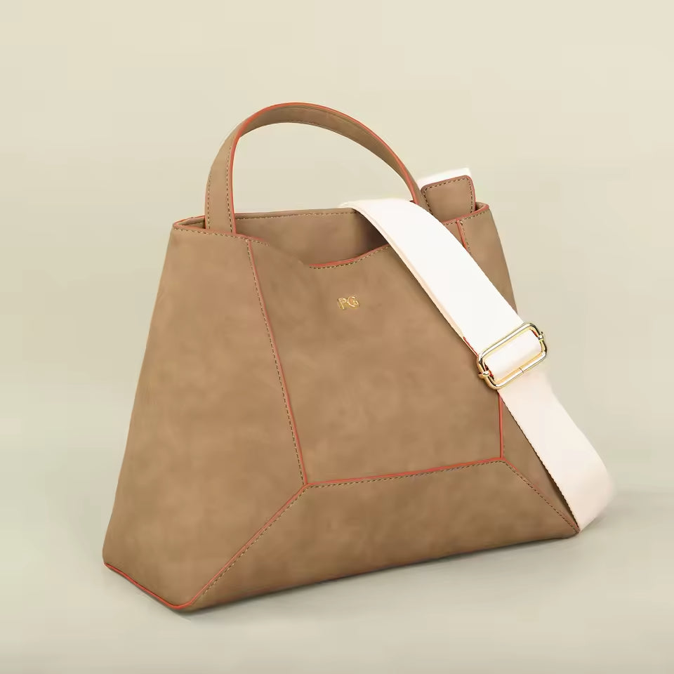 Echte leren draagtas voor dames – Geometrische schoudertas voor werk, winkelen en dagelijks gebruik | LevarJewelz