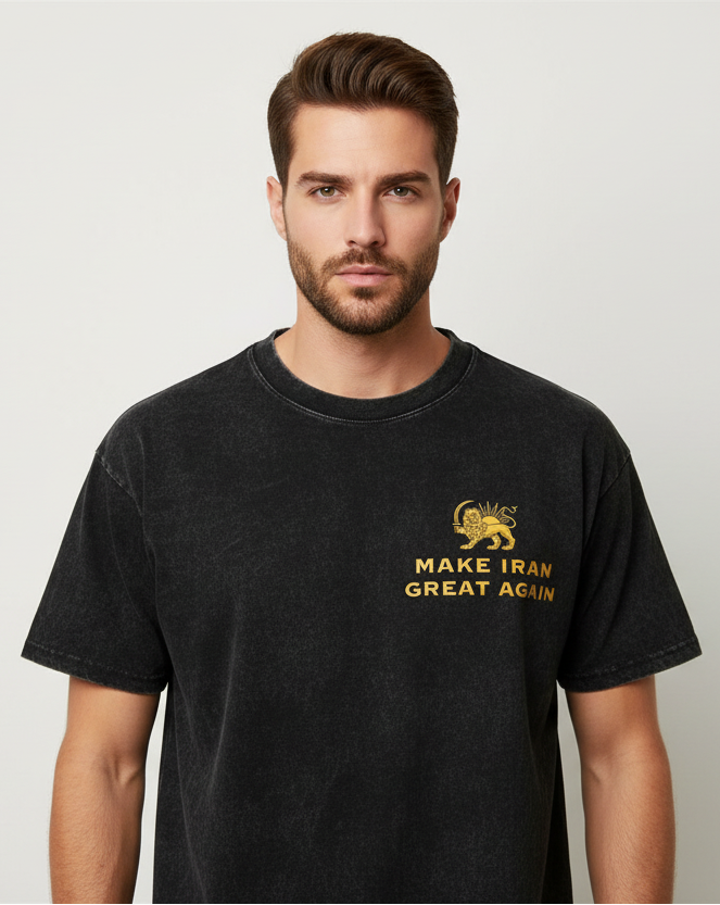 Vintage Iraans embleem T-shirt – Cultureel erfgoed streetwear van LevarJewelz