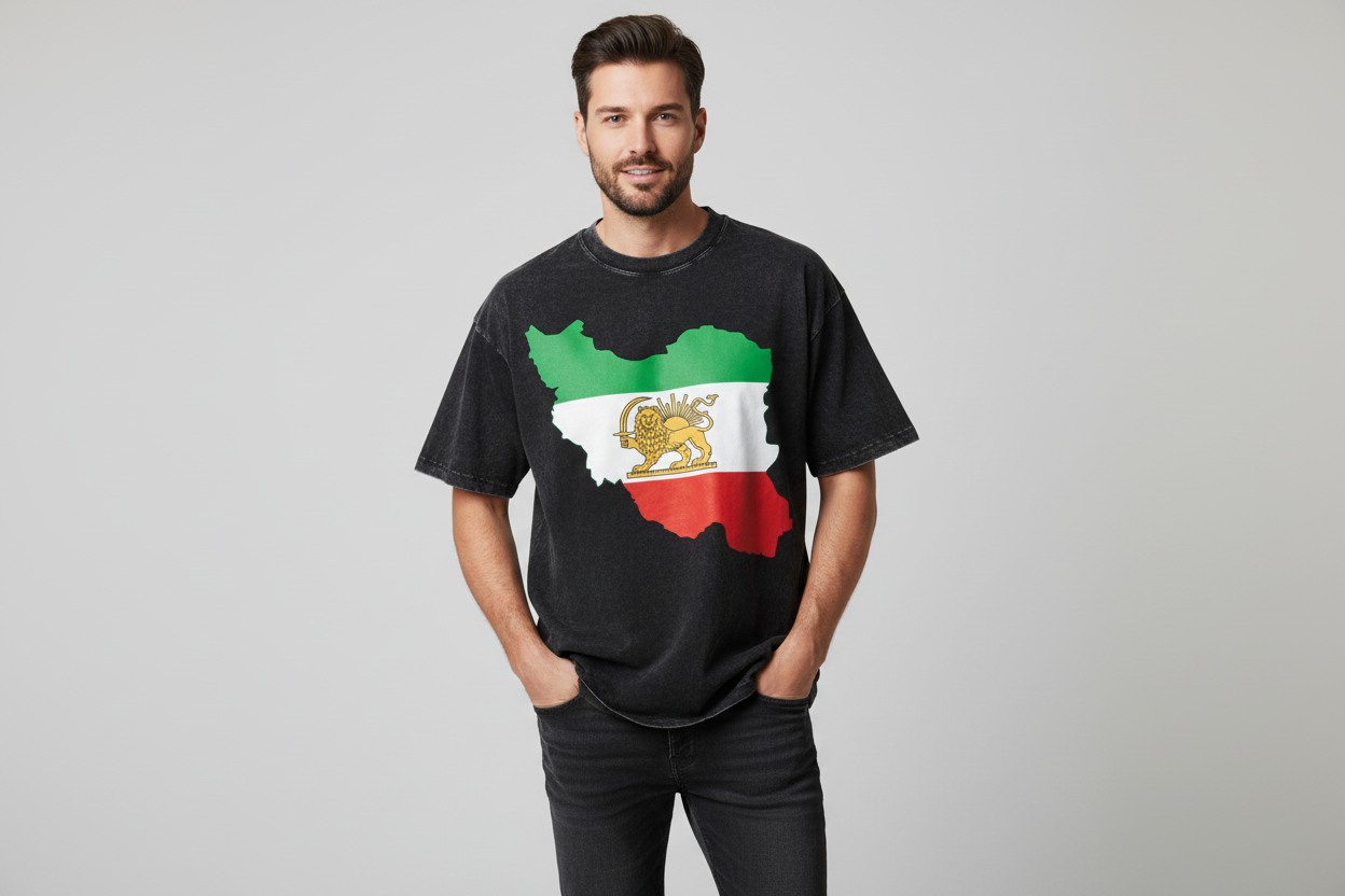 Vintage Iranian Emblem Graphic T-Shirt – Cultural Heritage Streetwear by LevarJewelz