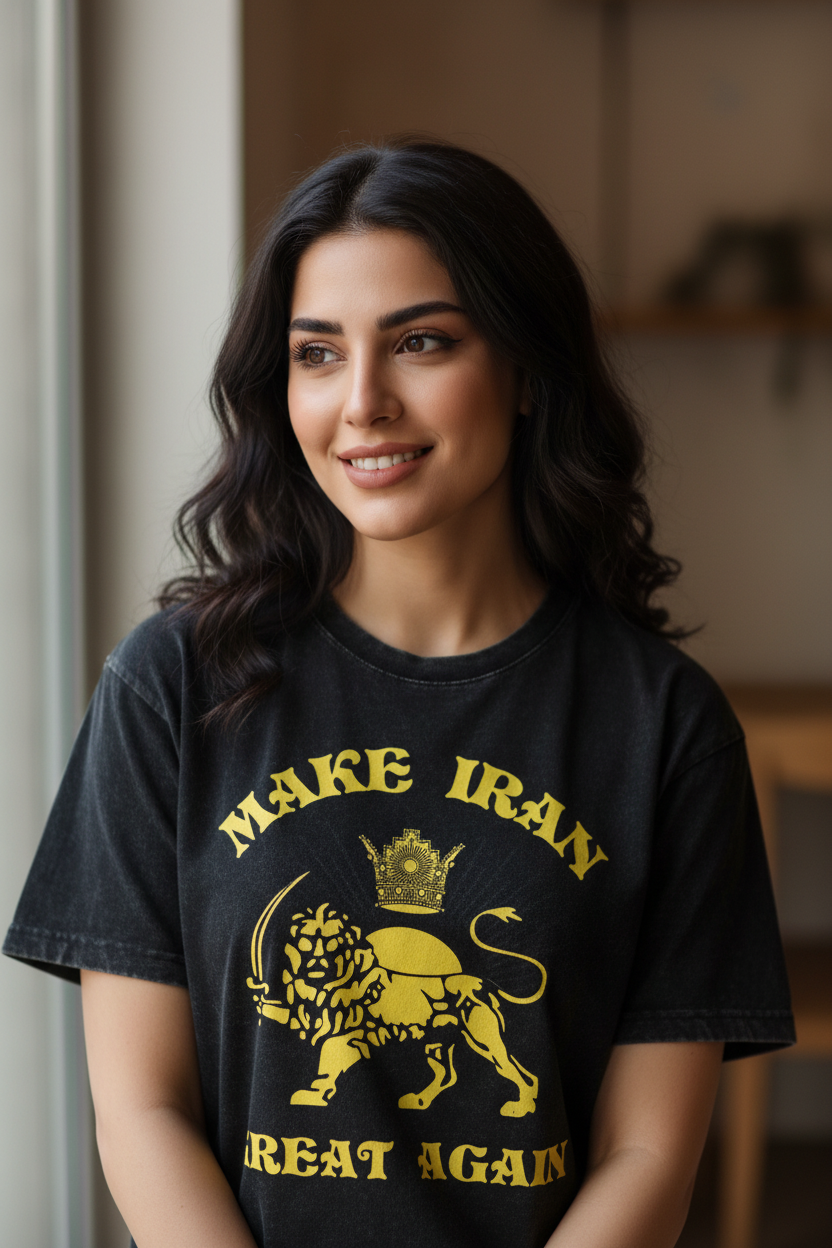 Vintage Iranian Emblem Graphic T-Shirt – Cultural Heritage Streetwear by LevarJewelz