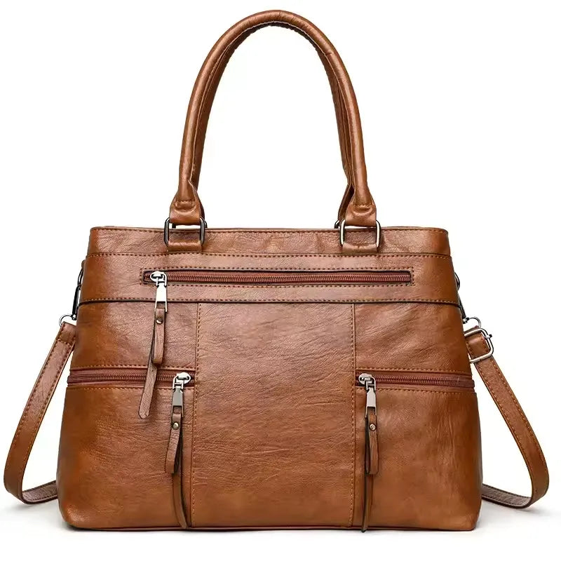Dames handtas van veganistisch leer – Grote casual tote bag, schouder- en crossbodytas voor dagelijks gebruik van LevarJewelz
