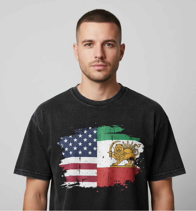 Vintage Iraans embleem T-shirt – Cultureel erfgoed streetwear van LevarJewelz
