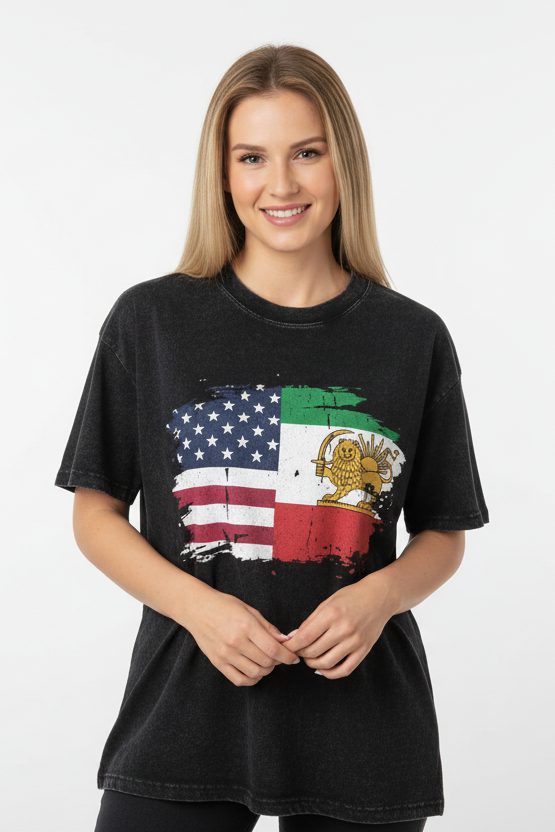 Vintage Iraans embleem T-shirt – Cultureel erfgoed streetwear van LevarJewelz