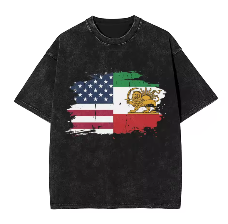 Vintage Iraans embleem T-shirt – Cultureel erfgoed streetwear van LevarJewelz