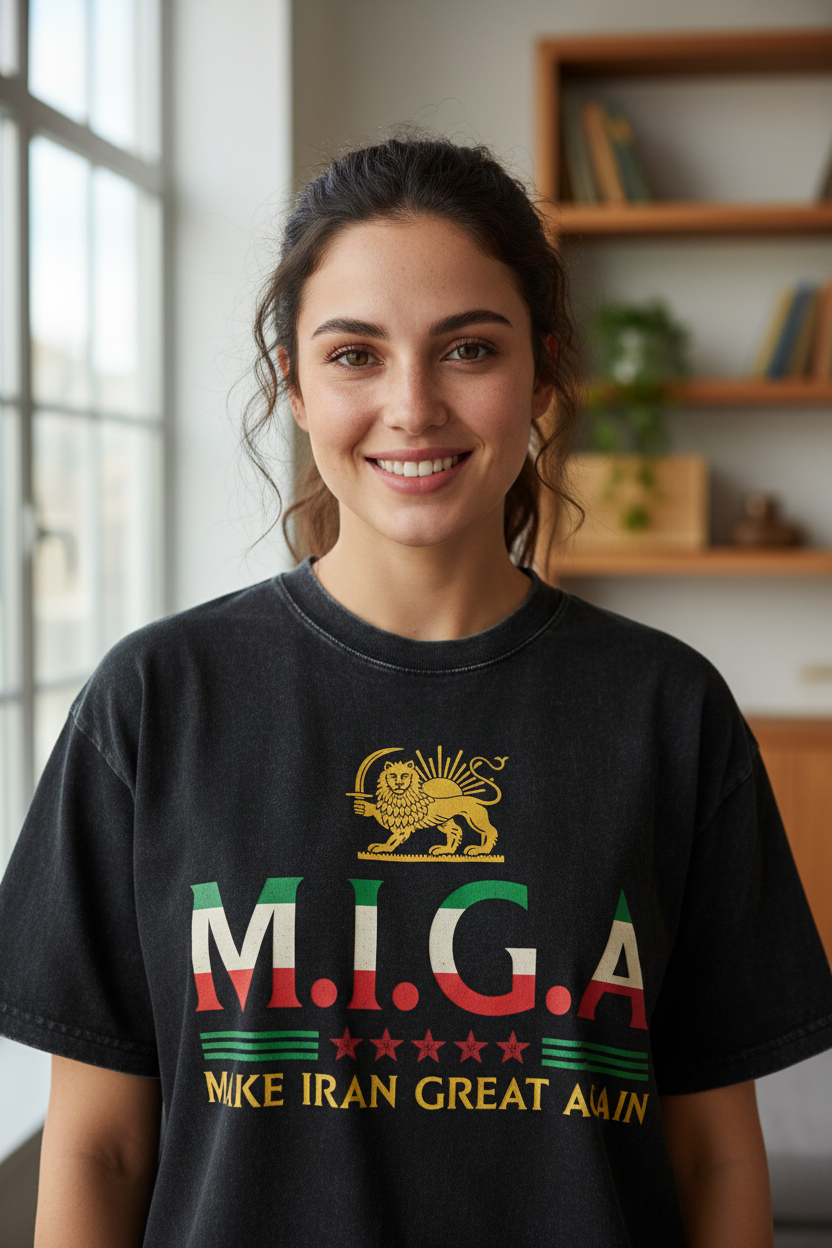 Vintage Iranian Emblem Graphic T-Shirt – Cultural Heritage Streetwear by LevarJewelz