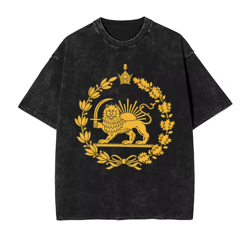 Vintage Iraans embleem T-shirt – Cultureel erfgoed streetwear van LevarJewelz