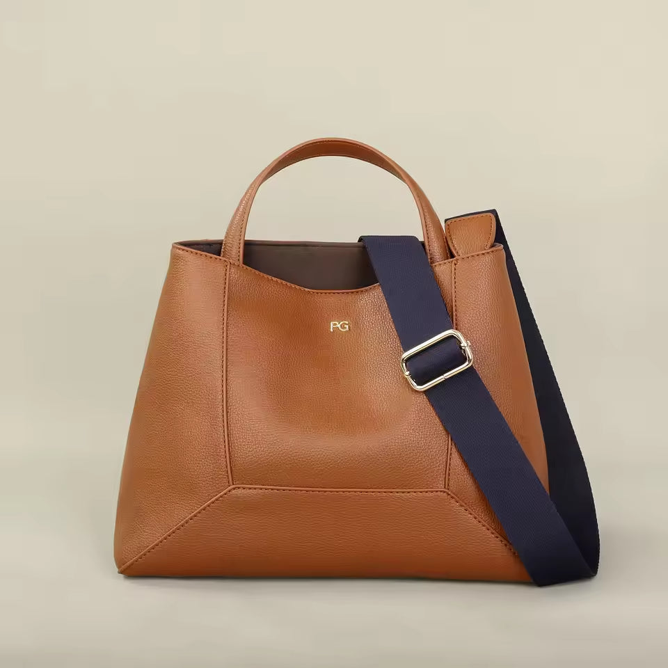 Echte leren draagtas voor dames – Geometrische schoudertas voor werk, winkelen en dagelijks gebruik | LevarJewelz