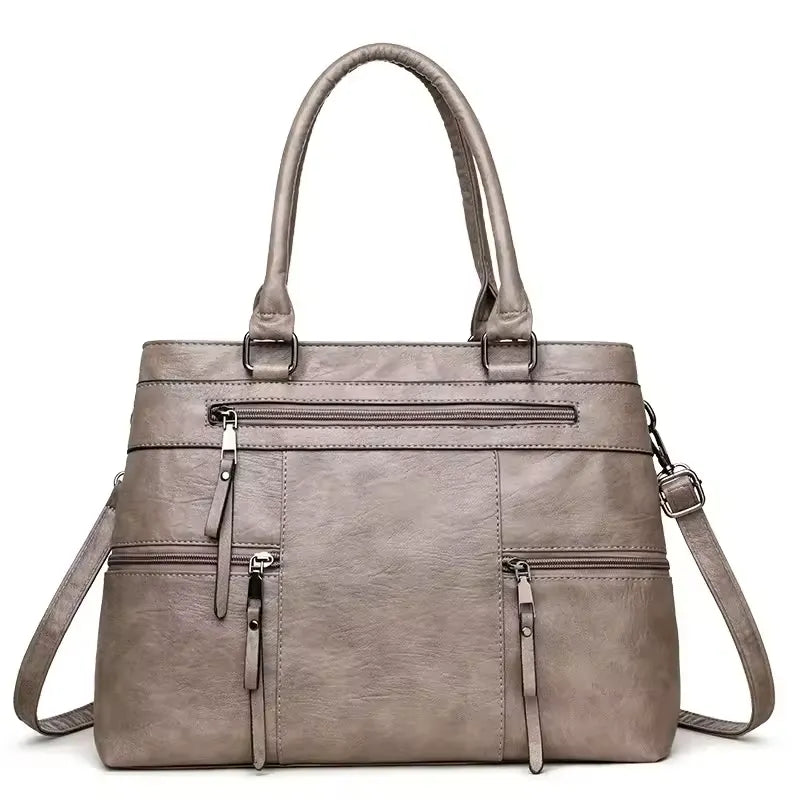 Dames handtas van veganistisch leer – Grote casual tote bag, schouder- en crossbodytas voor dagelijks gebruik van LevarJewelz