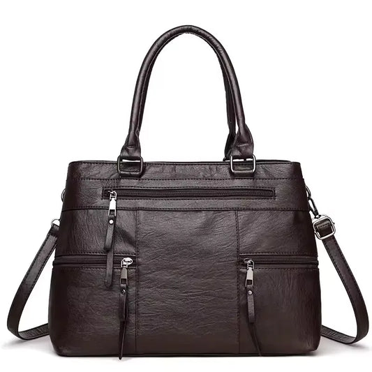 Dames handtas van veganistisch leer – Grote casual tote bag, schouder- en crossbodytas voor dagelijks gebruik van LevarJewelz
