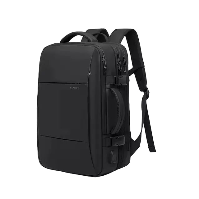Uitbreidbare reis- en zakenlaptoprugzak met USB-oplaadpoort - Waterdichte rugzak met grote capaciteit voor 17,3" laptop (45L / 37L)
