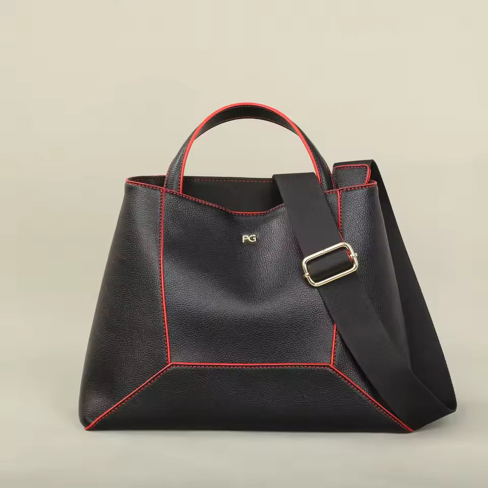 Echte leren draagtas voor dames – Geometrische schoudertas voor werk, winkelen en dagelijks gebruik | LevarJewelz