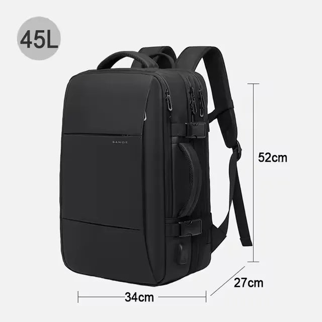 Black backpack on a white background