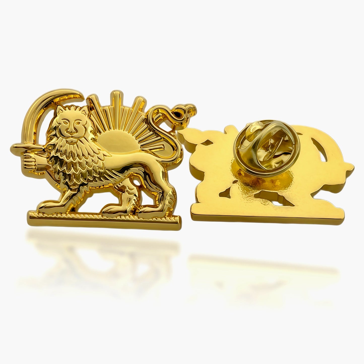Iranian Lion and Sun (Shir o Khorshid) Lapel Pin – 3D Persian Heritage Enamel Badge | Cultural Pin by LevarJewelz