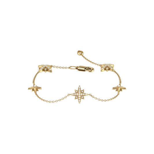 Starry Lane North Star Diamantarmband aus 14 Karat Gelbgold Vermeil - Luxusschmuck von LevarJewelz 