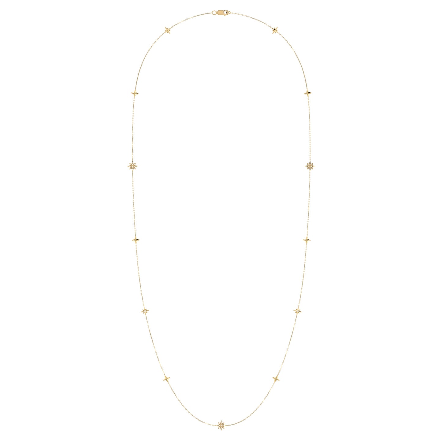 Starry Lane Layered Diamond Necklace in 14K Yellow Gold Vermeil – Luxury Jewelry by LevarJewelz