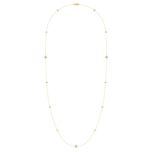 Starry Lane Layered Diamond Necklace in 14K Yellow Gold Vermeil – Luxury Jewelry by LevarJewelz