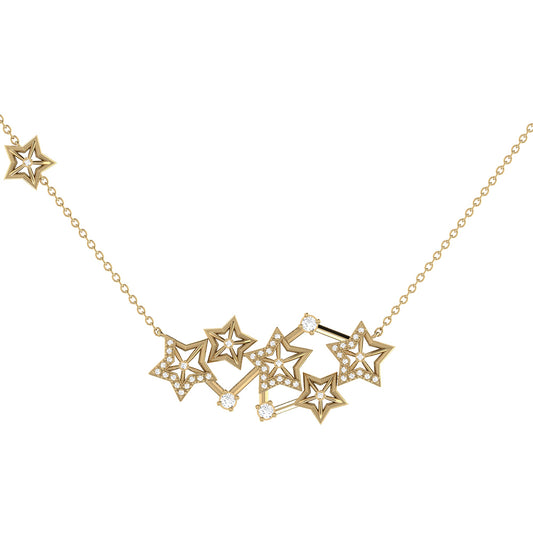 Starburst Constellation Diamant-Halskette aus 14 Karat Gelbgold Vermeil – Luxusschmuck von LevarJewelz 