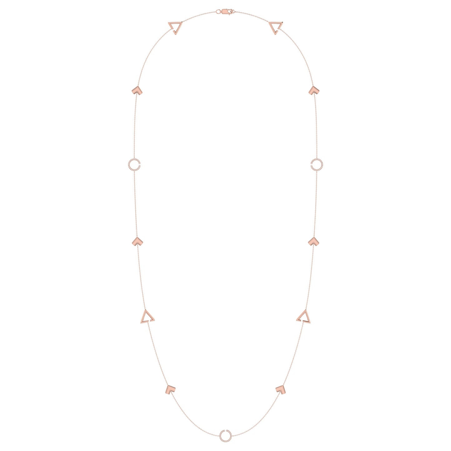 Avani Skyline geometrische mehrlagige Diamant-Halskette aus 14 Karat Roségold Vermeil - Luxusschmuck von LevarJewelz 