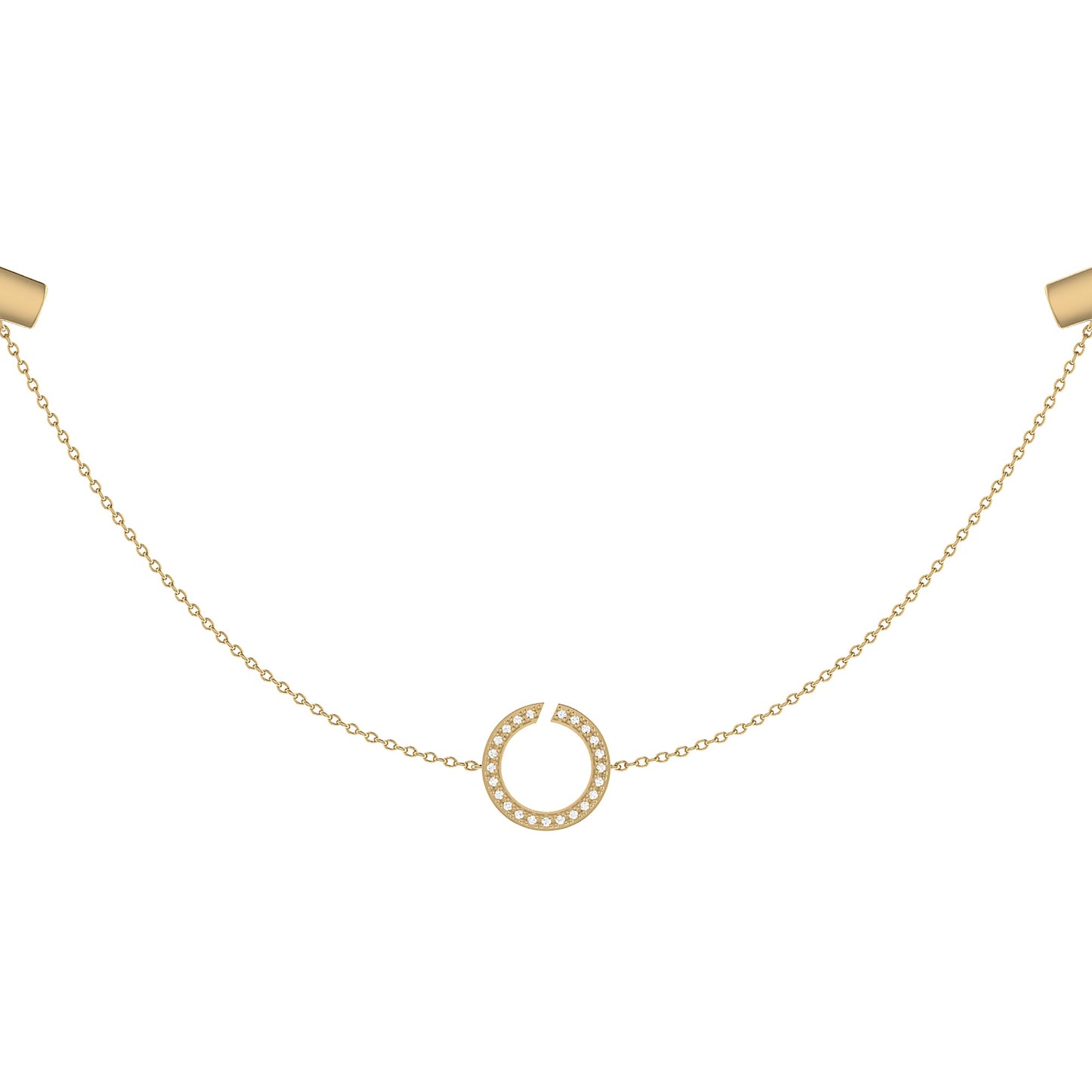 Avani Skyline Geometrische gelaagde diamanten ketting in 14K geelgoud van LevarJewelz - Elegante luxe sieraden 