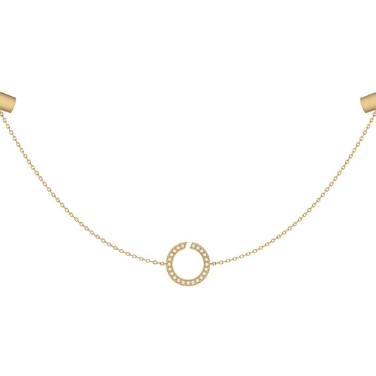 Avani Skyline Geometrische gelaagde diamanten ketting in 14K geelgoud van LevarJewelz - Elegante luxe sieraden 