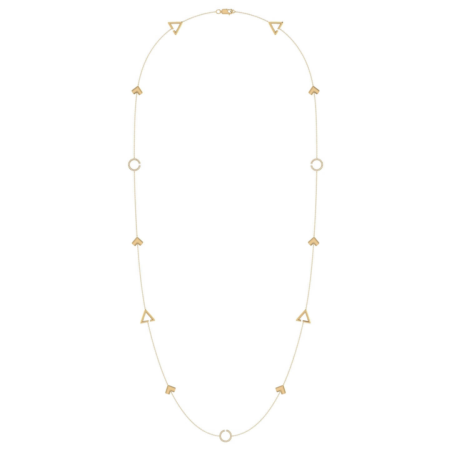 Avani Skyline Geometrische gelaagde diamanten ketting in 14K geelgoud van LevarJewelz - Elegante luxe sieraden 