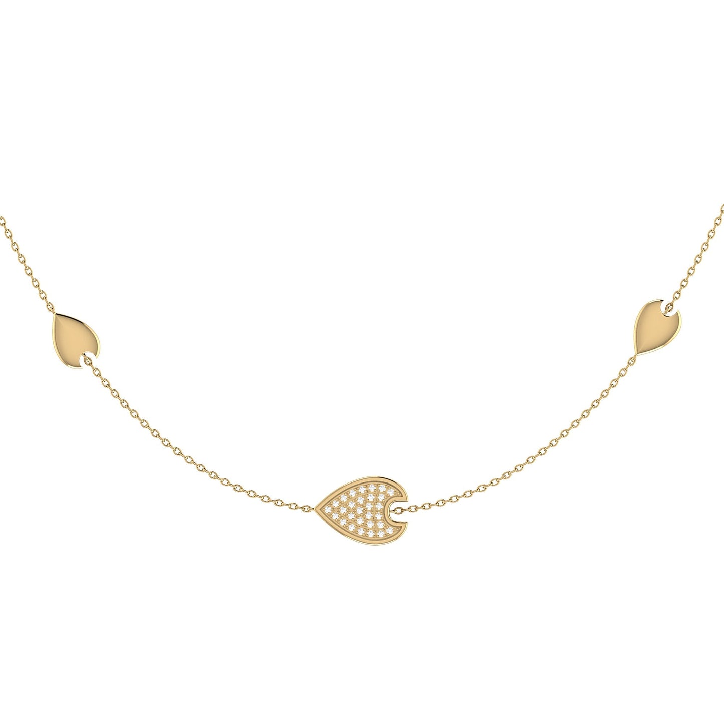 Avani Raindrop gelaagde diamanten ketting in 14K geelgoud verguld - luxe sieraden van LevarJewelz 