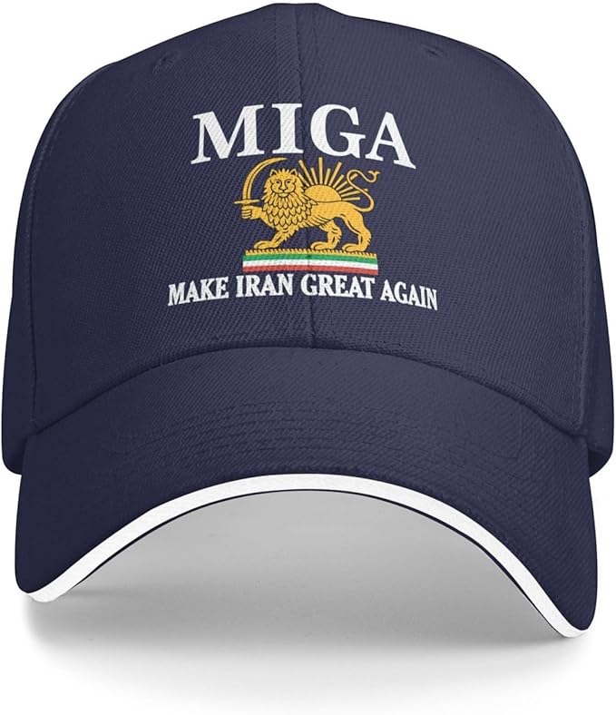MIGA Make Iran Great Again Cap with Lion and Sun Symbol – Unisex Persian Heritage Hat for Men and Women