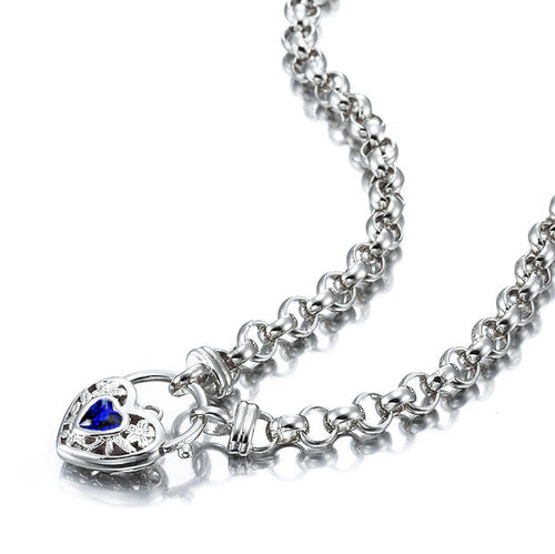 Luxury Jewelry by LevarJewelz | 925 Sterling Silver Plated 6mm Belcher Chain Necklace with Dark Blue Filigree Locket – Shine Beyond Limits