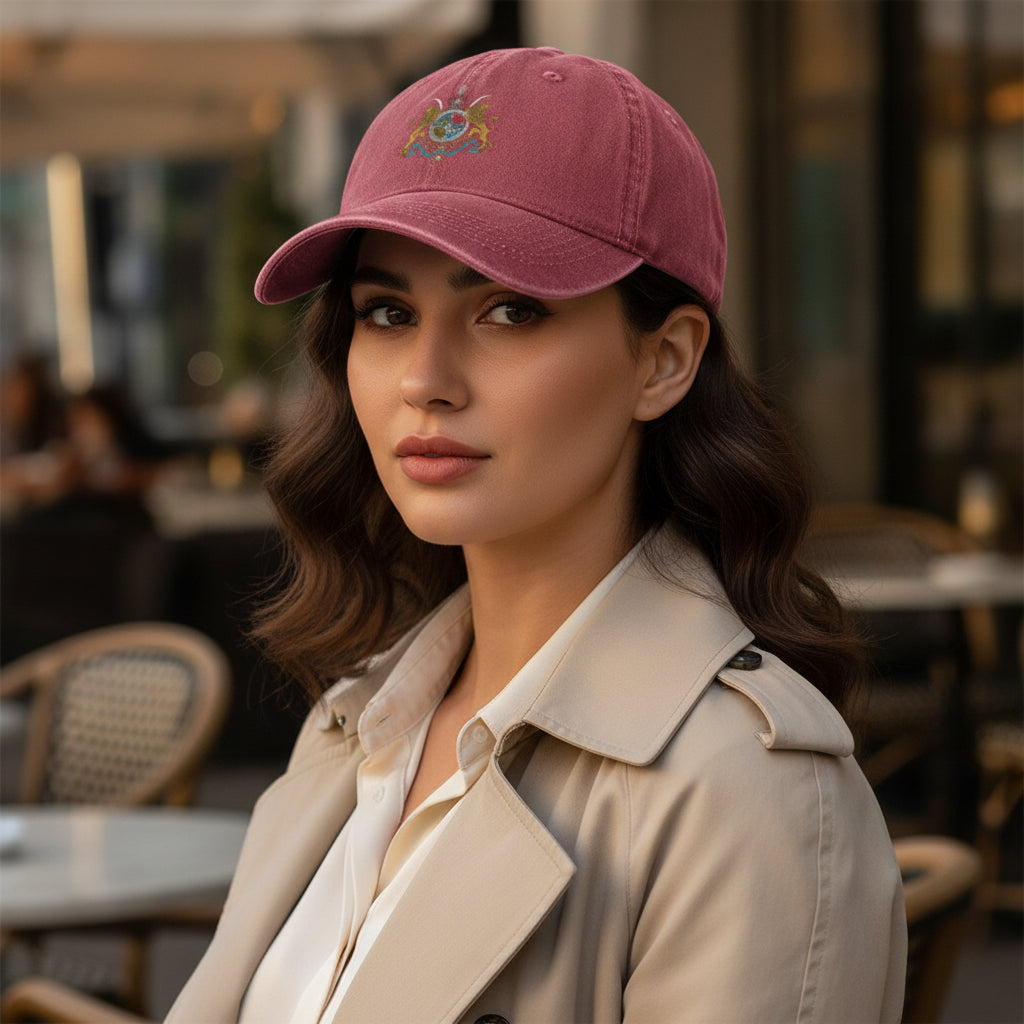 Vintage Perzische leeuw en zon baseballpet - Verstelbare gewassen katoenen hoed | Luxe streetwear van LevarJewelz 