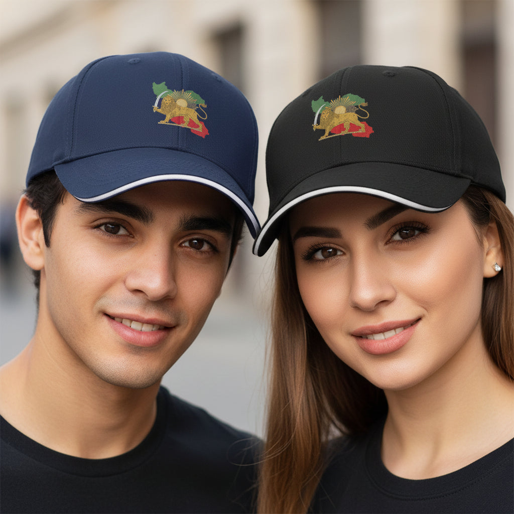 Persian Lion and Sun Flag Baseball Cap – Iconic Iran Map Hat for Men & Women by LevarJewelz