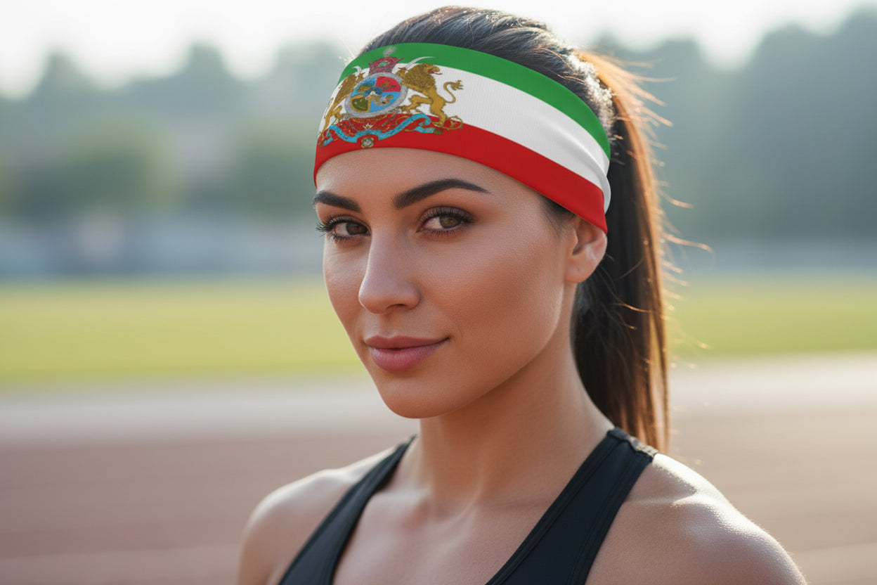 Headband with a colorful design on a white background