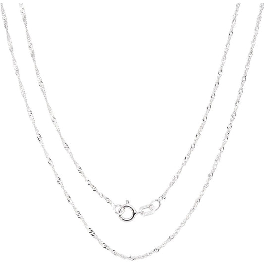 Elegant 925 Sterling Silver Singapore Chain Necklace – Italian Craftsmanship by LevarJewelz | Shine Beyond Limits