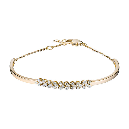 Armband van 14K geelgoud met 28 ronde, in het laboratorium gecreëerde diamanten - Luxe sieraden voor vrouwen van LevarJewelz