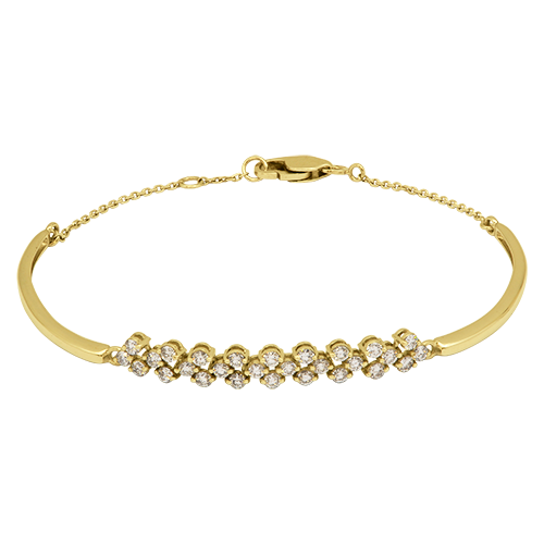 14K Yellow Gold Bracelet with 28 Round-Cut Lab-Created Diamonds - Luxury Jewelry for Women by LevarJewelz