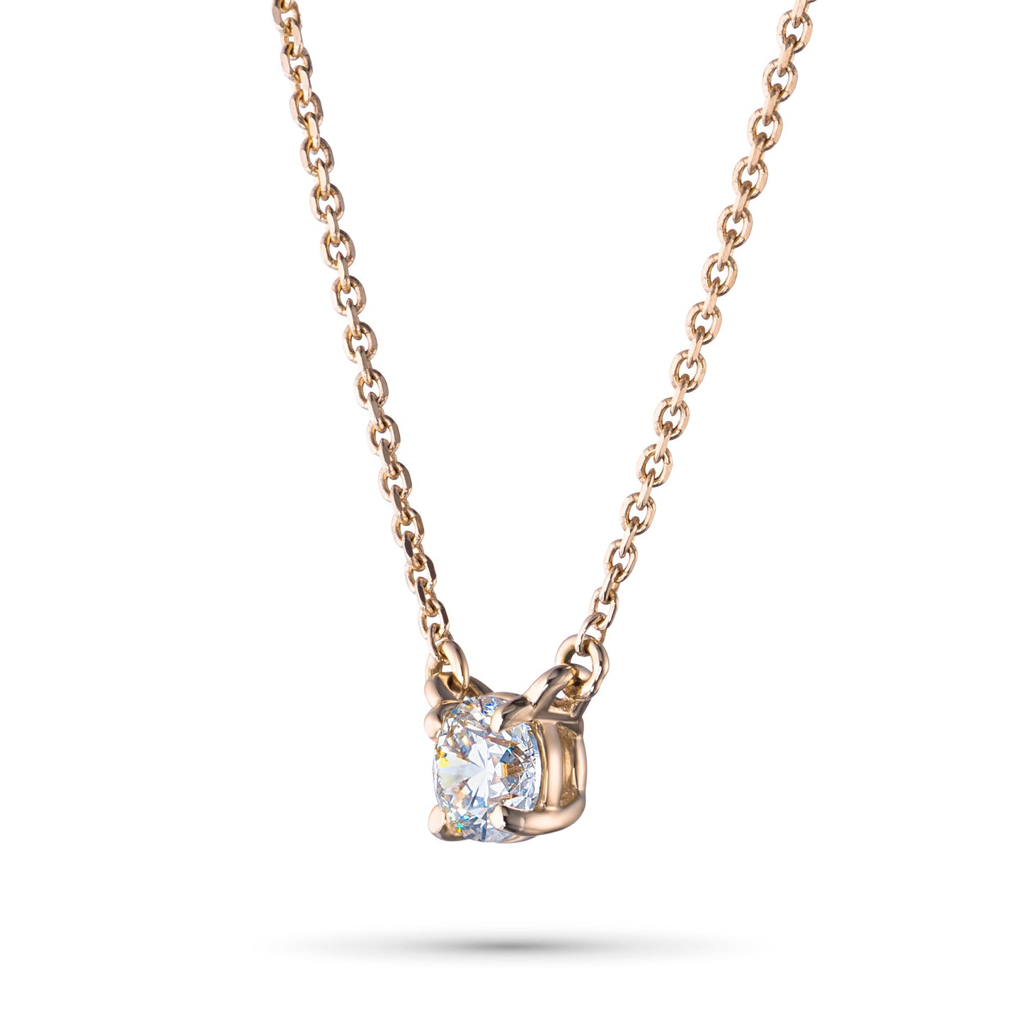 Luxury 14K Yellow Gold Necklace with Round Lab-Created Diamond – Elegant Jewelry by LevarJewelz