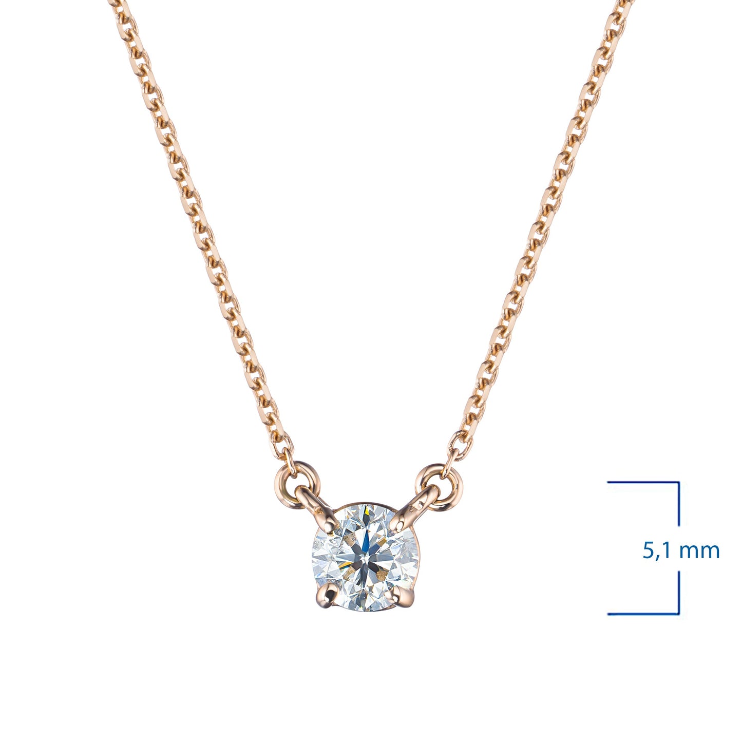 Luxuriöse Halskette aus 14 Karat Gelbgold mit rundem, im Labor hergestelltem Diamanten – Eleganter Schmuck von LevarJewelz