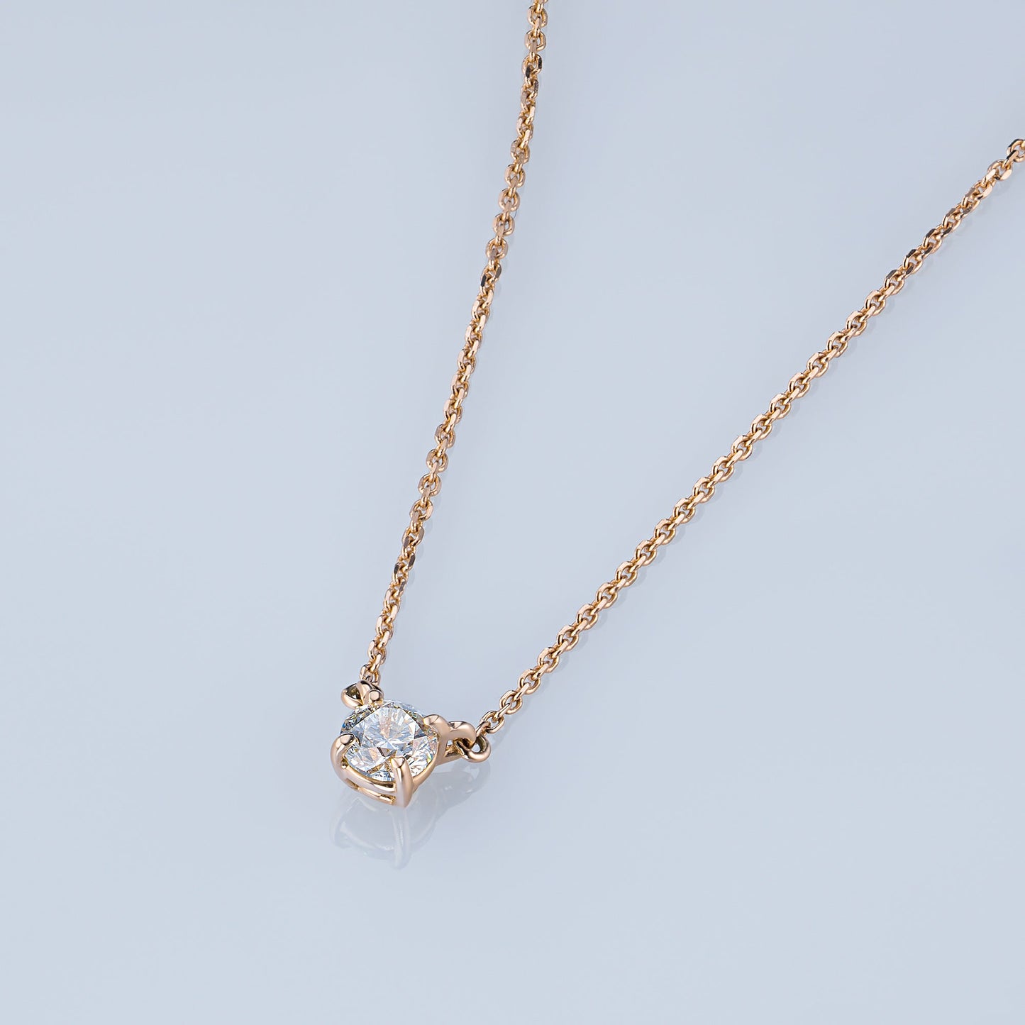 Luxe 14K Geelgouden Ketting met Ronde, in het Laboratorium Gemaakte Diamant – Elegante Sieraden van LevarJewelz