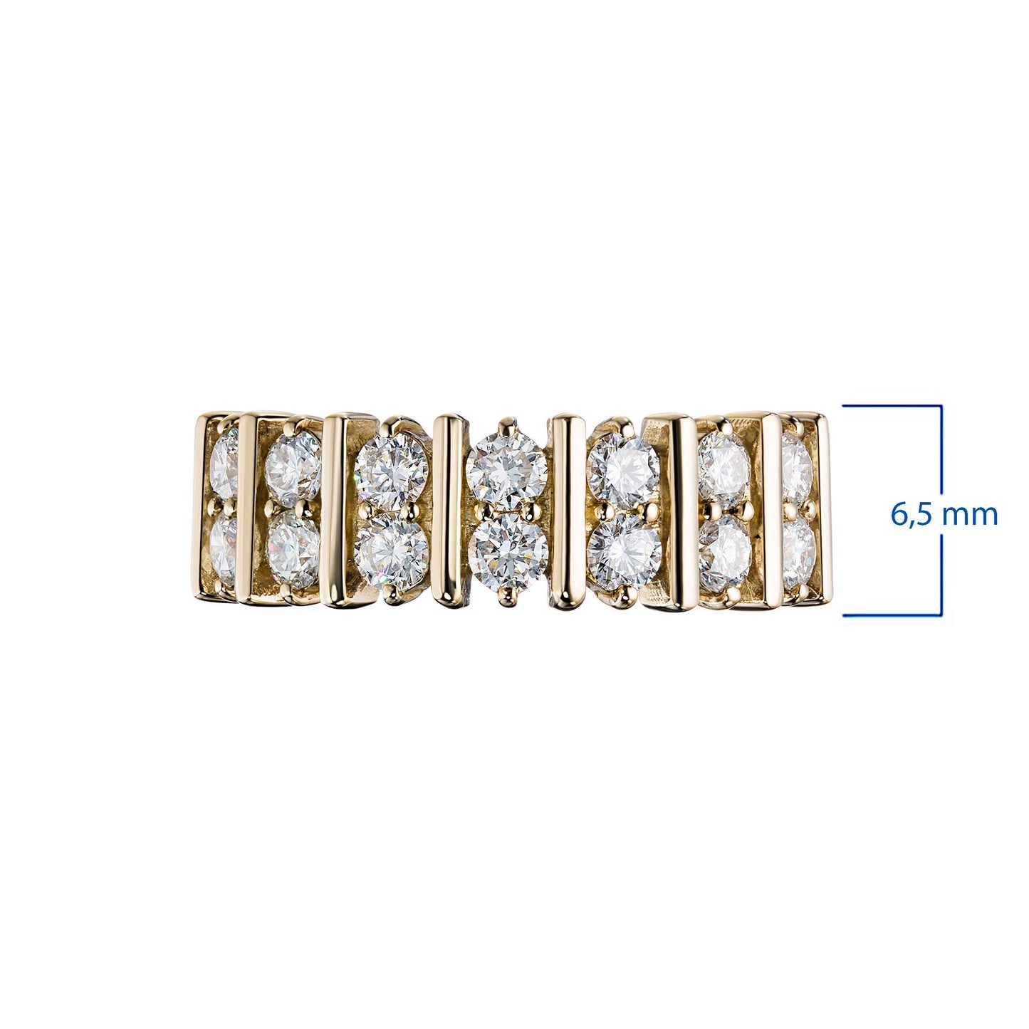 Luxuriöser Ring aus 14 Karat Gelbgold mit 14 im Labor hergestellten Diamanten im Rundschliff – Eleganter Statement-Schmuck von LevarJewelz 