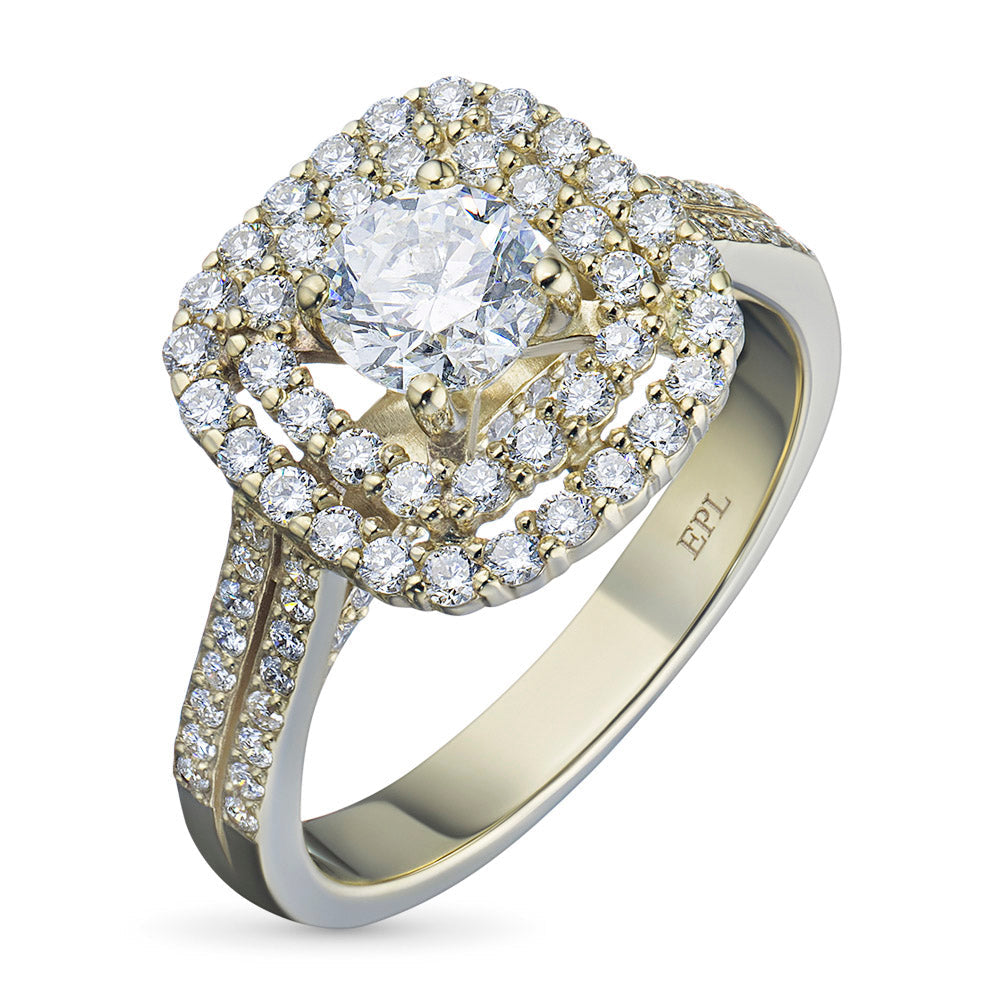 Yellow Gold Ring with 99 Round-Cut Diamonds 1.387 CT.TW | Luxury Jewelry by LevarJewelz