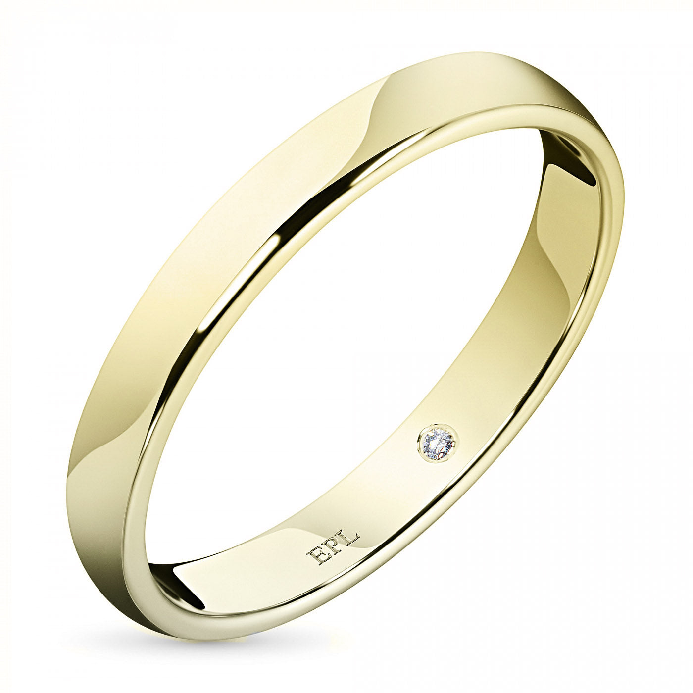 Ring aus 14 Karat Gelbgold mit 1 im Labor hergestellten Diamanten im Rundschliff, 0,008 Karat TW – Luxusschmuck für Männer und Frauen von LevarJewelz