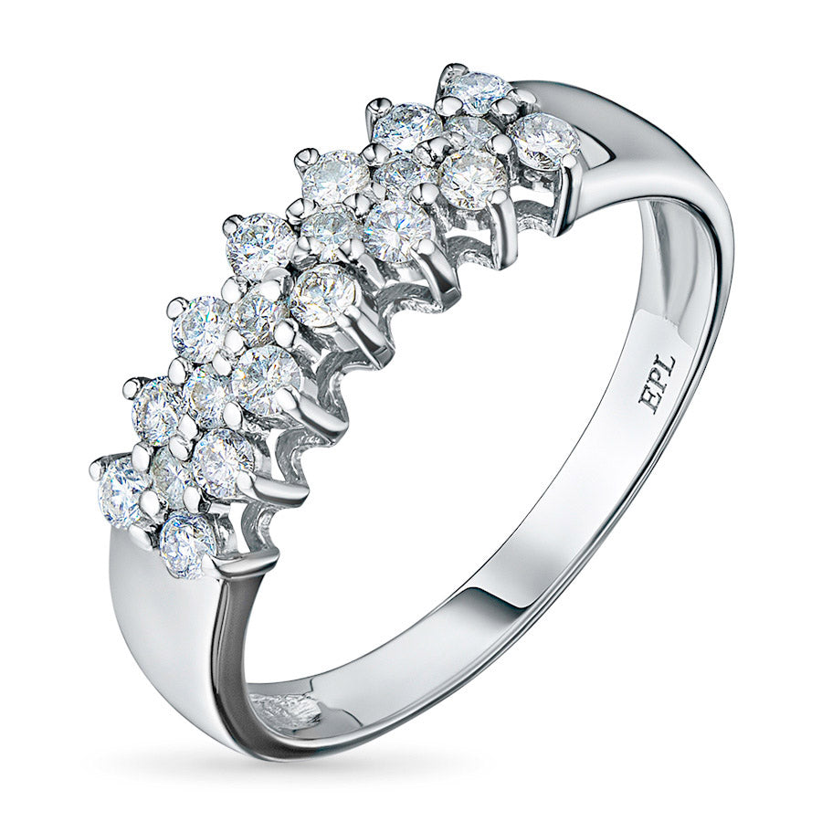 Sterling Silver Ring with 20 Round-Cut Lab-Created Diamonds 0.58 CT.TW – Luxury Jewelry by LevarJewelz