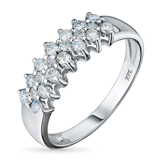 Sterling Silver Ring with 20 Round-Cut Lab-Created Diamonds 0.58 CT.TW – Luxury Jewelry by LevarJewelz