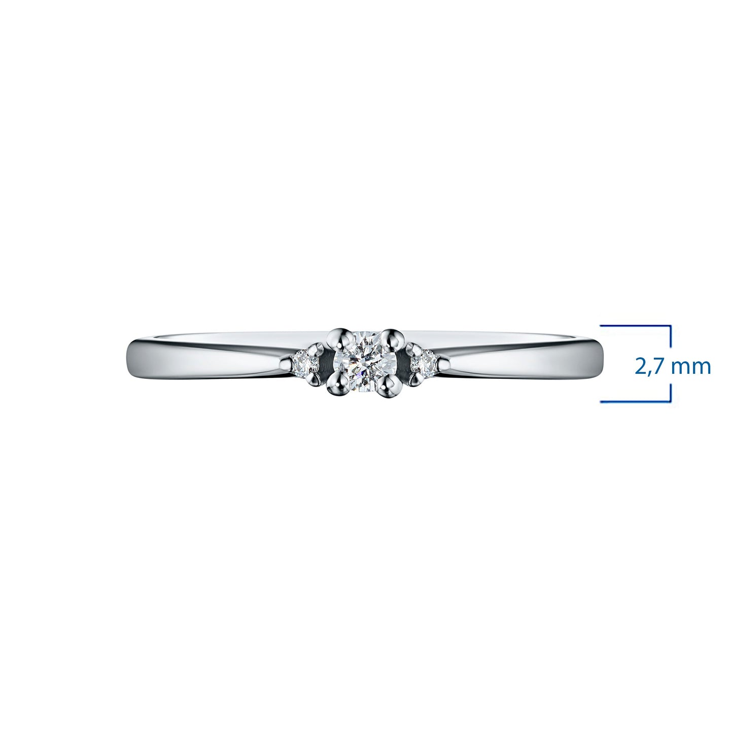 Eleganter Sterling-Silberring mit 3 im Labor hergestellten Diamanten im Rundschliff – Zeitloser Schmuck von LevarJewelz 