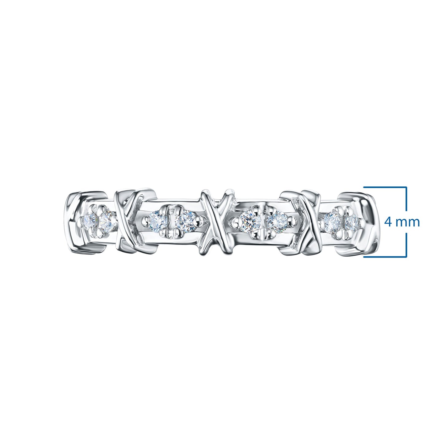 Sterling Zilveren Ring met 8 Ronde Geslepen Lab-Created Diamanten 0.137 CT.TW - Luxe Sieraden van LevarJewelz 