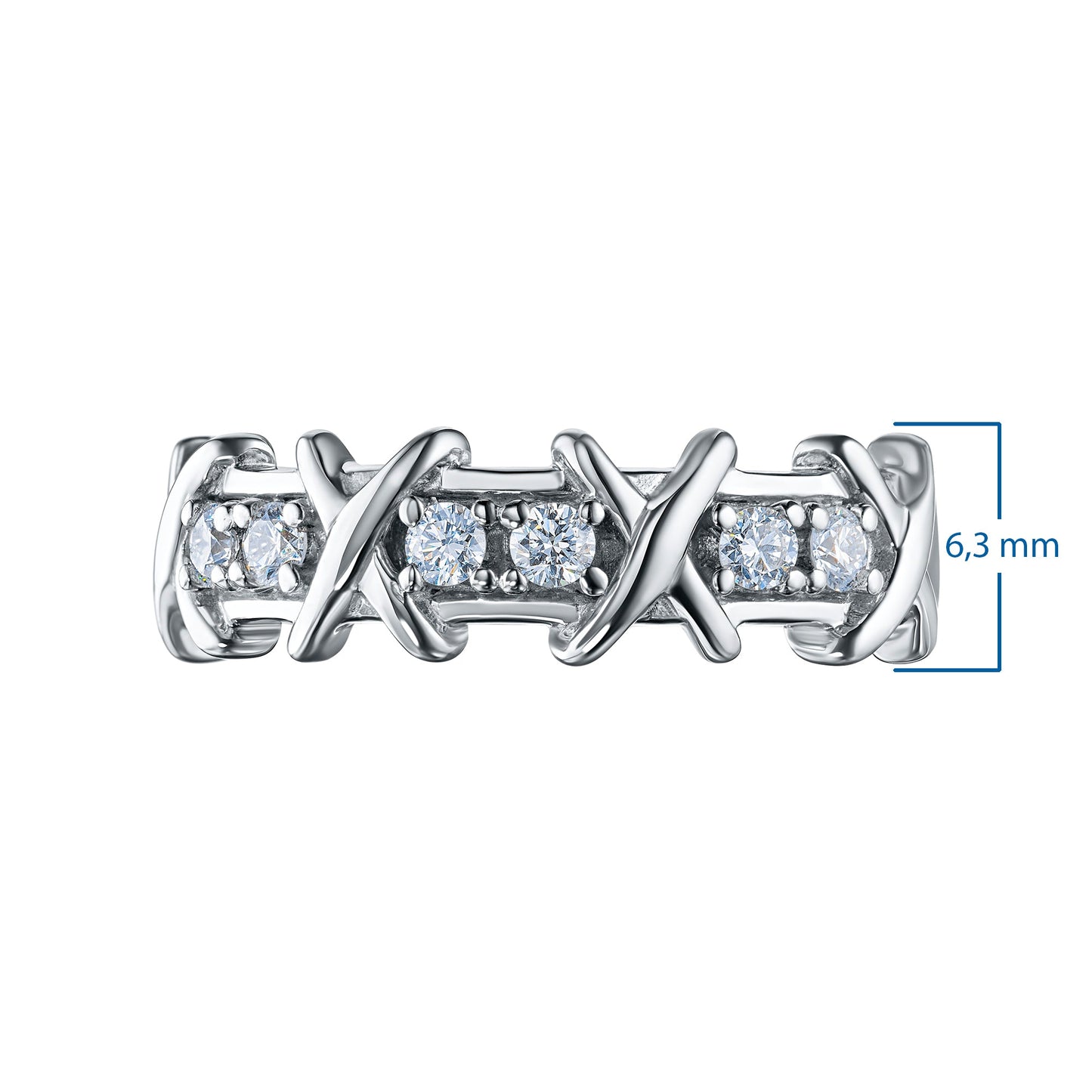 Luxury Sterling Silver Ring with 6 Round-Cut Lab-Created Diamonds 0.253 CT.TW - Elegant Jewelry by LevarJewelz