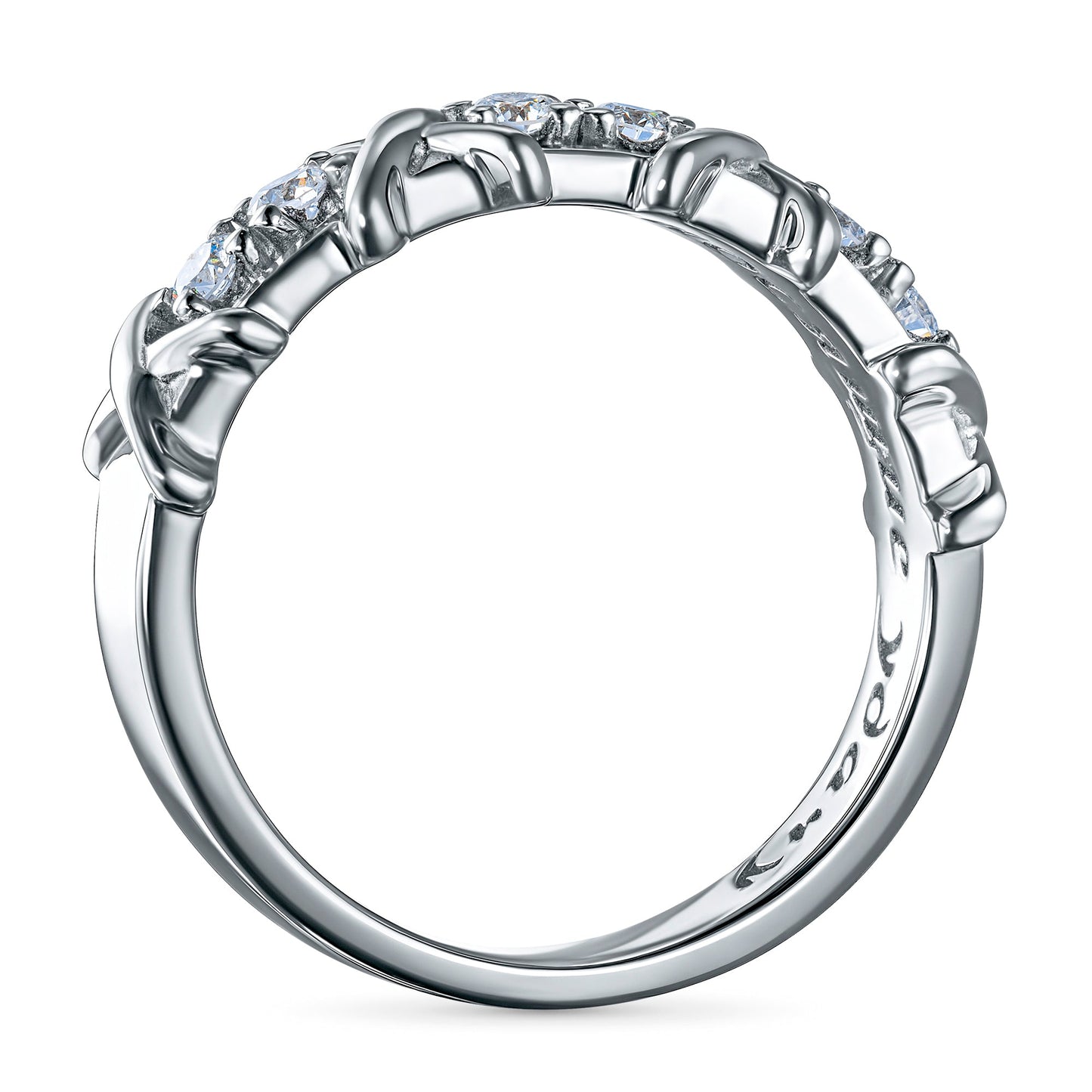 Luxury Sterling Silver Ring with 6 Round-Cut Lab-Created Diamonds 0.253 CT.TW - Elegant Jewelry by LevarJewelz