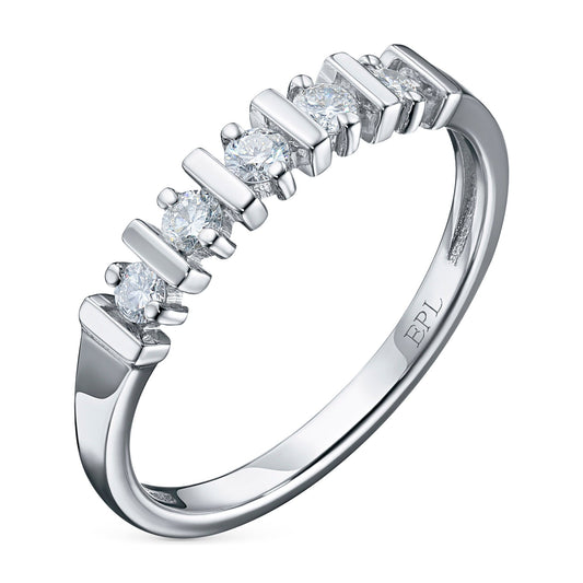 Luxuriöser Sterlingsilberring mit 6 im Labor hergestellten Diamanten – Eleganter edler Schmuck von LevarJewelz 