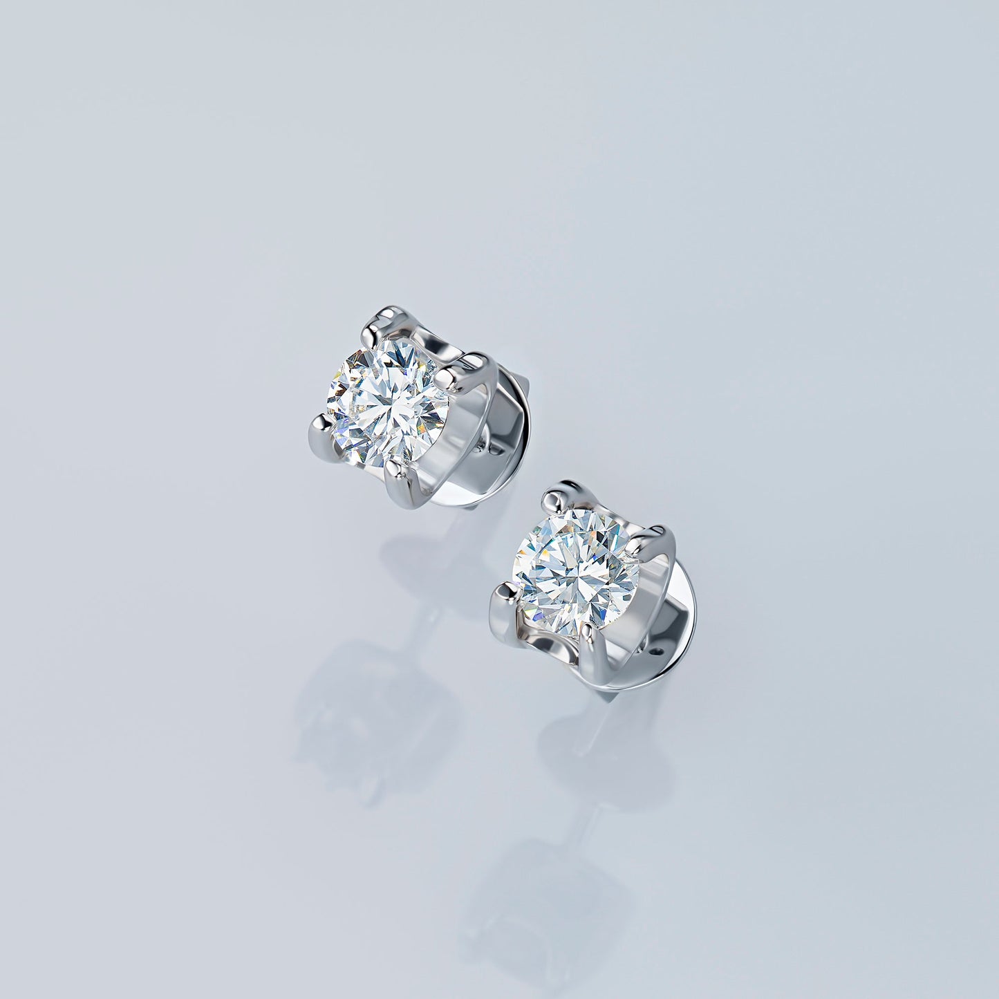 Sterling Silver Earring Studs with Flawless Diamonds – Elegant Jewelry by LevarJewelz